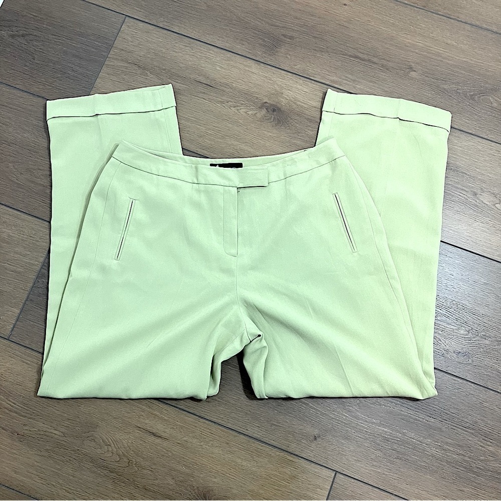 Larry Levine Suits Women’s Light Chartreuse Wide-Leg Rolled-cuff Trouser (16)